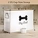 Dog Food Container Airtight 15 lb (50 Cup) Capacity with Metal Scoop - Cute Airtight Dog Food Storage Container with Bamboo Lid - White Metal Kibble Storage Bin for Dogs up to 100 lbs - Big Pet Jar