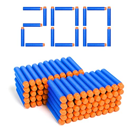 Neuytiky 200 Piezas 7.2cm Relleno Foam Darts Bullet,Munición de Espuma de Juguete,Paquete de Recarga de Balas,Dardos con Espuma de Recarga,para Nerf N-Strike Elite Series
