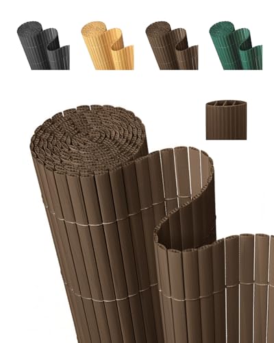paramondo Canniccio PVC Recinzione Frangivista Triplo Rinforzo Paravista, Resistente ai Raggi UV Resistente, Impermeabile, Protettivo Frangivento per Giardino, Balcone & Terrazza, 120 x 500 cm Marrone