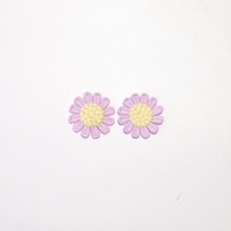 Naszywka haftowana 30 SZTUK 3 CM Małe Kwiaty Stokrotki Ręcznie Robione Szydełkowe Aplikacje Kwiatowe Naszywki Haftowane Do Prasowania Na Ubrania(17# Light Blue 12 Petal)