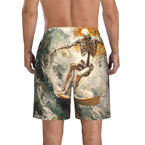Men's Swim Trunks Bathing Suit Quick Dry Beach Board Shorts - Skeleton Surf3
