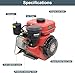4-Stroke Diesel Engine, 3HP Single Cylinder Air-Cooled Diesel Engine Recoil Start System Diesel Motor for Go Kart, Lawn Mower, Power Generator, Wood Splitter (Red)