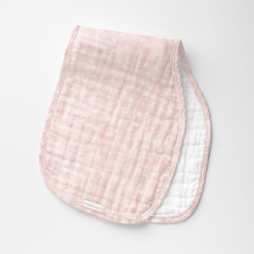 Stephen Joseph, Muslin Baby Burp Cloths, 2-Pack 100% Cotton,Burp Cloth for Baby Boys and Girls, Pink Dino3