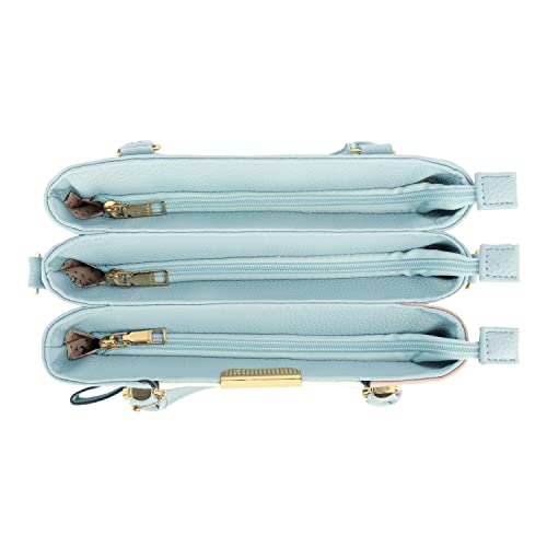 kkxiu 3 zippered compartments purses and handbags for women top handle satchel shoulder ladies bags