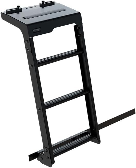 Front Runner Side Mount Ladder, angled view showing the three rungs and top mounting plate.
