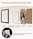 Anhow 4er Bilderrahmen 15x15 cm, PVC Fotorahmen Collage Set mit Passepartout für 10x10 cm Fotos Horizontal oder Vertikal für Wandbehänge/Tischdekoration - Schwarz