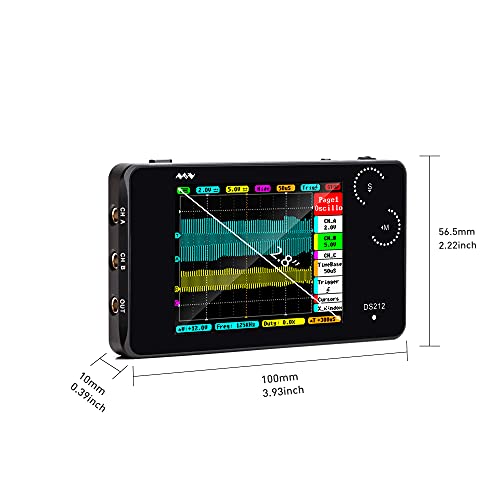 Image of DS212 Handheld Oscilloscope 2 Channel 1MHz Bandwidth 10MSa /s Sampling Rate Mini Oscilloscoper Software Open Source for Electronic Beginner