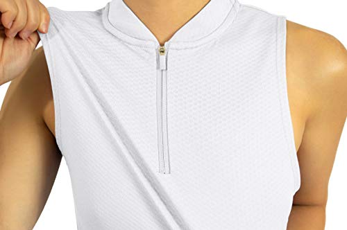 Three Sixty Six Womens Sleeveless Collarless Golf Polo Shirt with Zipper - Quick Dry Tank Tops for Women3