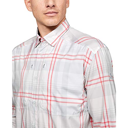 Under Armour Men's Tide Chaser 2.0 Plaid Fish Long-Sleeve T-Shirt , White (100)/Steel , Small #TOP5