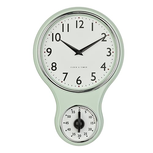 Horloge murale 196 mm TFA Dostmann vert menthe lisible - 3