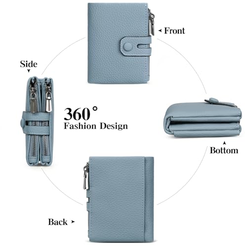 Image of Small Wallet for Women Card Holder with Double Zipper Pockets