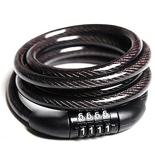 Bike Lock, Bike Locks Cable 4 Feet Coiled Secure Resettable Combination Bike Cable Lock mms (A)