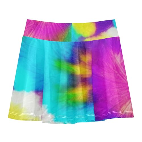 Skirts with Shorts Vibrant Tie Dye Spiral Turquoise Athletic Shorts for Girls Skorts Personalized Flowy Skirt 4t2
