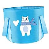 GANAZONO 足を浸す袋とフットウォッシュバケツ 折りたたみ可能 ポータブル 浸漬 使用 たらい 折りたたみ式足洗いバケツ 折りたたみ式足浸しバケツ 塩ビ Sky-blue