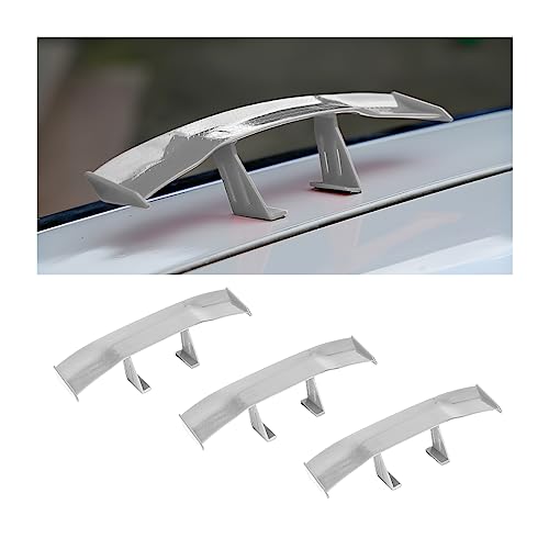 BLAU GRUN 3PCS Car Mini Spoiler Wing, 6.7 Inch Universal Auto Car Tail Wing Mini Carbon Fiber Texture Cool Decoration, Car Exterior Accessories for Men Women (Grey)