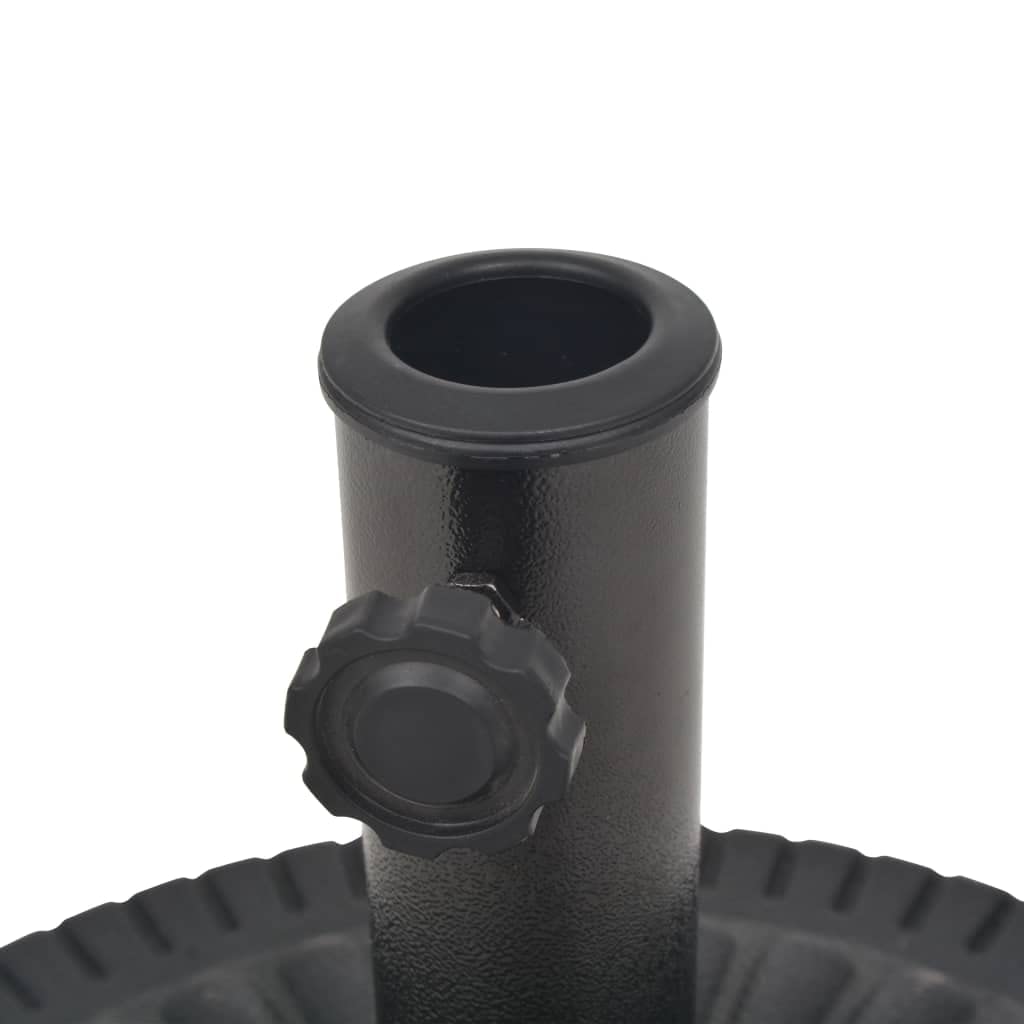 Stojak na parasol przeciwsłoneczny z żywicy, okrągły, czarny, 14 kg