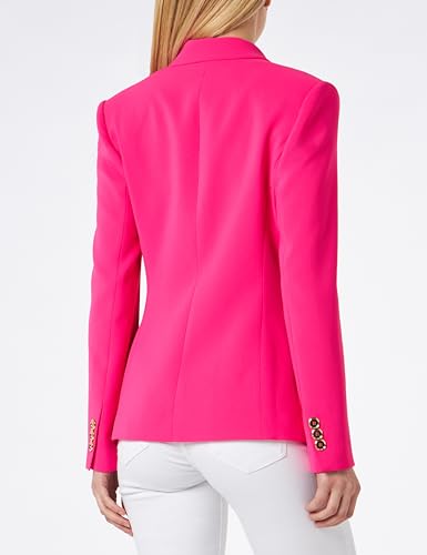 Pinko Damska kurtka z granatu Crêpe Stretch z metalowym guzikiem Blazer, N17_Pink, 38, N17_różowy Pinko, 38