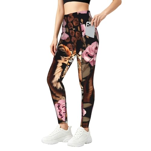 Leggings de leopardo con bolsillos para mujer: conjunto de fitness que estiliza y aporta confort