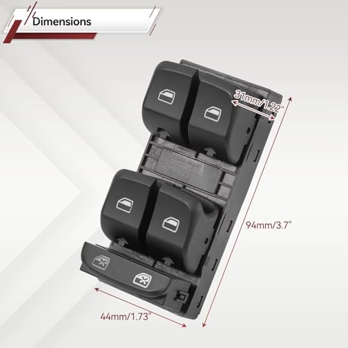 Lève-vitre électrique 8K0959851D Audi A4 B8 bouton de commande - 5