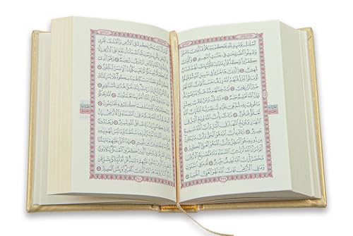 Image of İhvan Online Medina Calligraphy Quran Set with Islamic Finger Counter, Portable Digital Prayer Tasbeeh, Pearl Zikirmatic Beads, 3 Pieces Gift for Ramadan & Eid & Mevlut, Gold