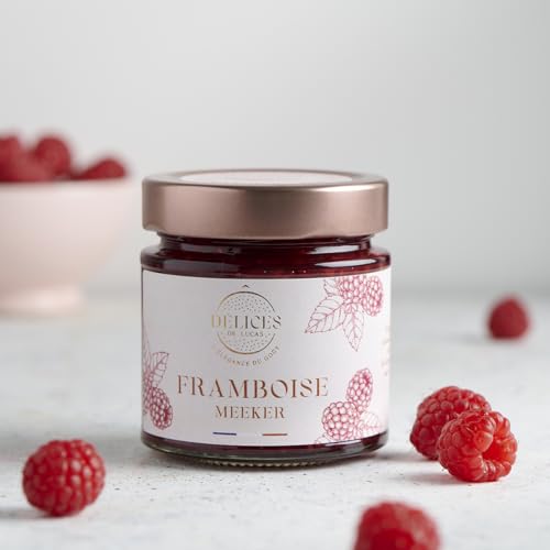 Ô Délices de Lucas – Confiture Framboise Meeker 60% de Fruits – Artisanale & Fabriquée en France – Pot en Verre 230 g – Gastronomie Française