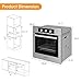 COSTWAY 24" Electric Single Wall Oven, 2300W Built-in Wall Oven with 2.47 Cu. Ft. Capacity, 5 Cooking Modes & 360° Hot Air Circulation, Timer and Mechanical Knobs in Stainless Steel