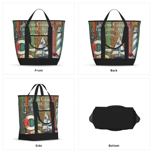 And To The Ocean Beach Premium Insulated Tote Bag – Heavy-Duty Handles, Perfect For Supermarket Trips, Picnics & Daily Commute2