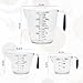 Measuring Cup Set - Clear Plastic Measuring Cups for Liquids Batter Flour Powder - Measuring Cups with Handle & Spout (8/16/32) oz