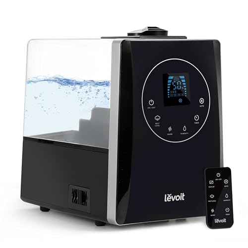 Levoit LV600HH 6L Warm and Cool Mist Ultrasonic Humidifier, Rapid Humidification for Bedroom Large Room, Essential Oil Diffuser, Humidity Setting with Built-in Sensor, Auto Mode, Timer, Remote Control by LEVOIT - Used condition - US$68.81