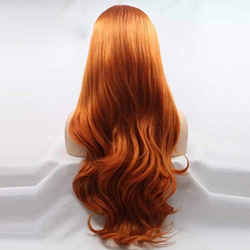 Perruque Lace Front orange ondulée pour cosplay de princesse Mera - 3