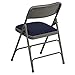 Flash Furniture HERCULES Series Curved Triple Braced & Double Hinged Navy Fabric Metal Folding Chair
