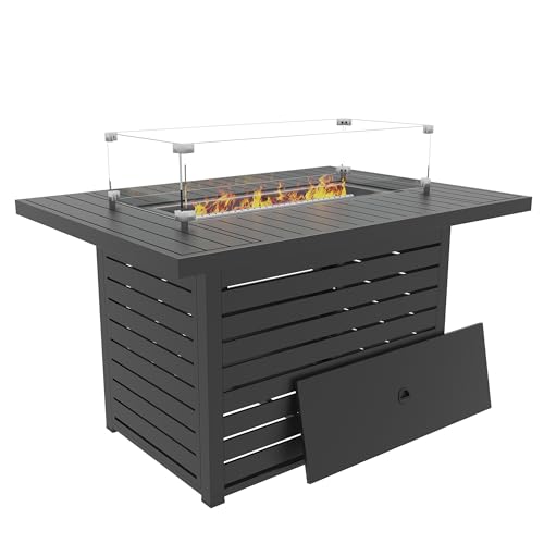 10 Best Outdoor Fire Pits That Will Transform Your Backyard Into a Cozy Oasis 18 TWT 43.3 inch Outdoor Propane Fire Pit 2 in 1 Firepit Table Gas Fire Pit Table with Lid, Glass Wind Guard Rectangle Gas Firepit Table for Garden/Patio, CSA Certification (Dark Grey)
