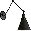 BAYCHEER Industrial Light Fixture Adjustable Black Swing Arm Wall Sconce Lighting Vintage Wall Mount Light Sconces Wall Lamp 