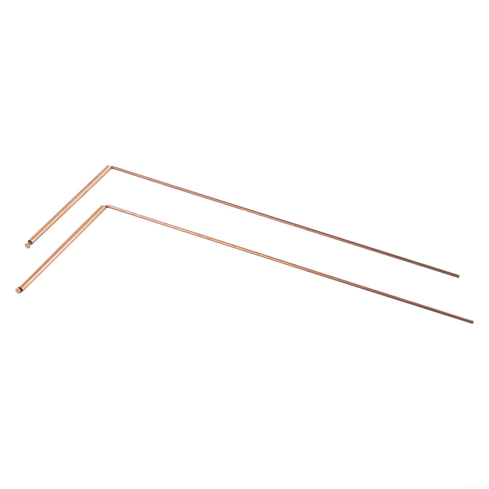 2 stuks 99,9% koperen detector staaf metaaldetector staaf, draagbare koperen wichelroede staven meetinstrumenten kit voor water/schat/zoekgereedschap waarzeggerij gereedschap (enkele kop - platte