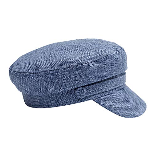 Casquette de baseball plate pour homme et femme - Hiver solide - Béret basque - Bonnet de peintre coréen - Jeunes basques - Casquette à visière - Voile, bleu, taille unique