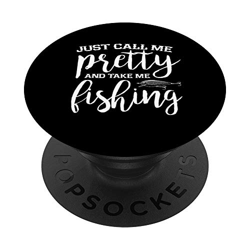 Just Call Me Pretty Fishing Gift Women Girls Fishing PopSockets Grip and Stand for Phones and Tablets