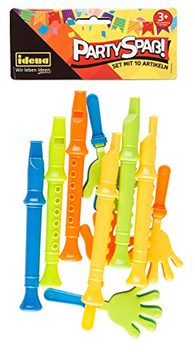 Idena- Lot de 10 Articles, 4 tapettes à Main et 6 flûtes, dans des Couleurs Tendance Assorties, 40443