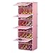 FRUPPL Scarpiera Rosa Semplice Multistrato per la casa Montaggio Semplice della scarpiera in plastica 44x32x127cm