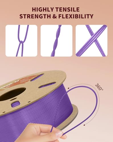 Image of DURAMIC 3D TPU Filament 1.75mm Purple, TPU Flexible Filament 95A, Soft TPU 3D Printing Filament, 1kg Spool, Dimensional Accuracy + /- 0.05mm, Purple 1 Pack