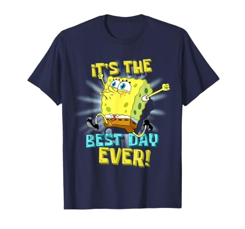 Spongebob It's The Best Day Ever! Birthday Kids Spongebob T-Shirt, Men, Navy Blue, X-Large