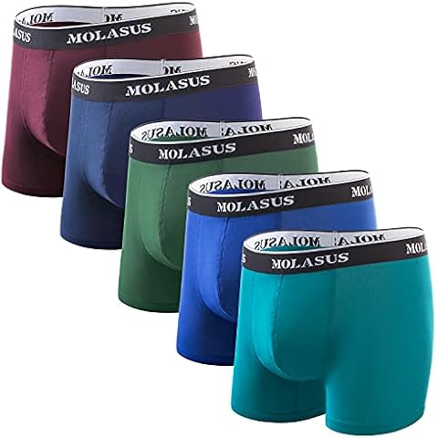 Molasus Mens Soft Cotton Stretch Boxer Trunks Underwear No Fly Tagless Underpants MultiPack Medium Cover