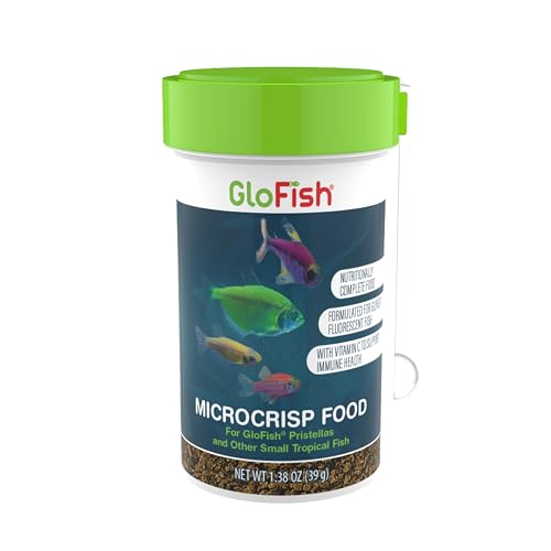 GloFish Microcrisp Food Nutritionally Complete Food for Small Tropical Fish 1.38 Ounces