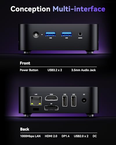 Image of ACEMAGIC Vista V1 N95 Mini Pc, 12Th Gen Intel N95 (Beat N100, Up to 3.6Ghz), 16GB DDR4 RAM 512GB SSD Mini Computers, 4K Dual Display, WiFi /Bt, Vesa Mount, Home /Office Micro Pc