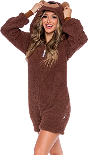 Funziez! Short Sherpa Bear Adult Onesie- Teddy Bear...