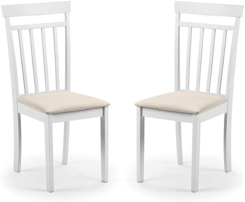 Coast Set of 2 Dining Chairs,Solid Malaysian Hardwood, White