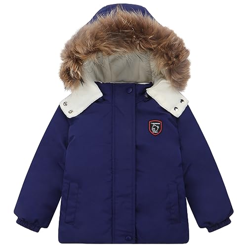 Toddler Winter Coat Baby Puffer Jacket Boy Hoodie Fleece Outerwear Clothes 0-5T