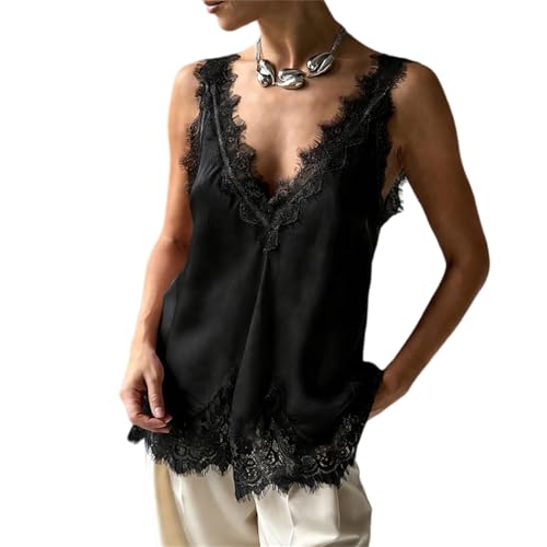 Caraco en dentelle pour femme haut de pyjama chic col V