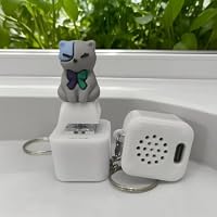 Meowing Cat Keyboard Fidget Toys für Erwachsene Stress Relief Fidget Clicker Key Chain Clicker Key Chain mit Sound-LED-Licht und Ladeans chluss für Autismus Stress Relief Angst – Ansicht 3