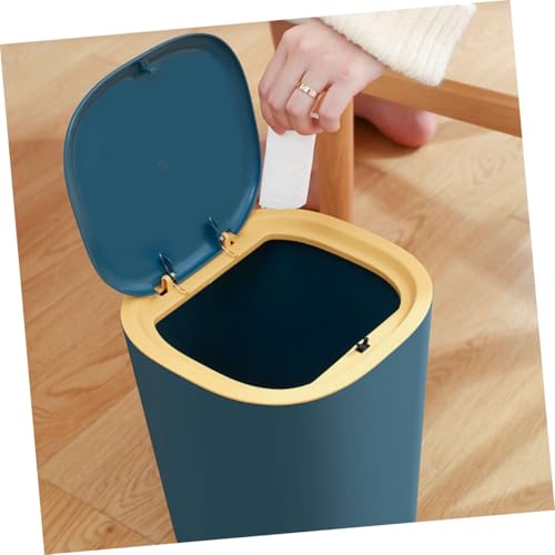 Caneca de basura pequeña rectangular 5 L color azul miniatura 6