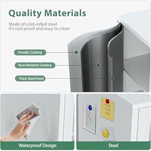 LEYNOT Metal Display Cabinet with Adjustable Feet Magnetic Door and 3-Tier Shelves–Versatile Storage for Kitchen Living Room Bathroom or Dining Room–Durable Space-Saving Design LEYNOT Metal Display Cabinet with Adjustable Feet Magnetic Door and 3 Tier ShelvesVersatile Storage for Kitchen Living Room Bathroom or Dining RoomDurable Space Saving Design